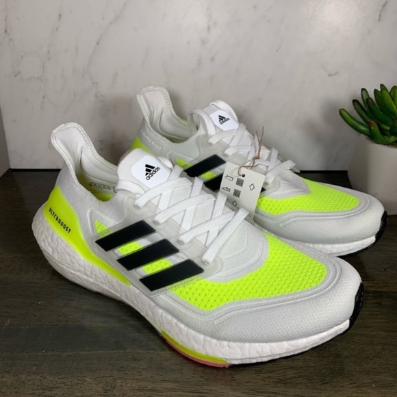 adidas UltraBOOST 21 White Solar Yellow - Picture 5 of 8